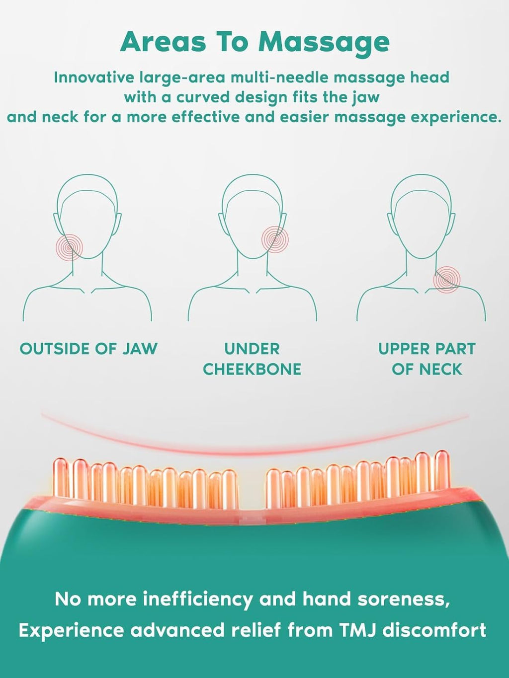 Zaybuon TMJ Relief Products Jaw, TMJ Relief Massager, Vibration and Heating, Ergonomic Multi-Needle Design TMJ Massage Tool, Gre