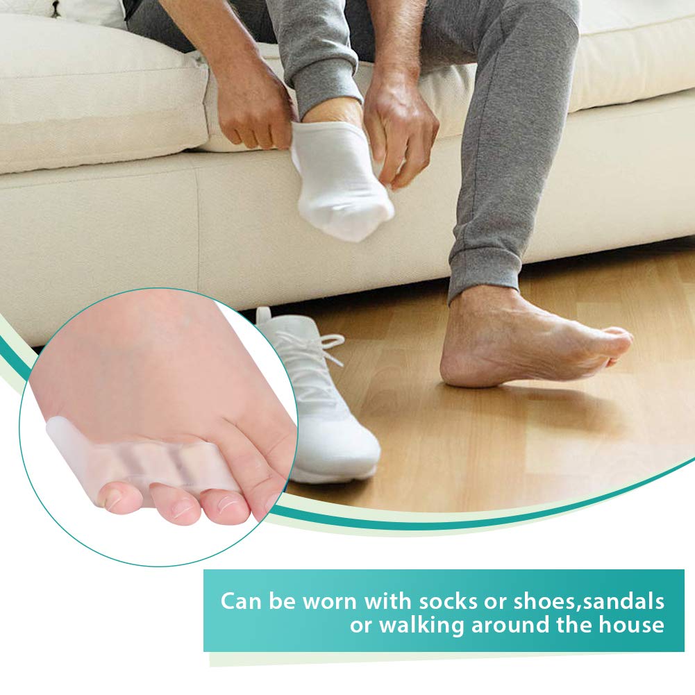 4Pcs Pinky Toe Separator, Toe Spacers, Soft Gel Toe Spacers Toe Corrector, Toe Separators for Overlapping Toes, Toe Straightener