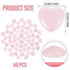 Guiqulai 60 Pcs Rose Quartz Crystals,Heart Natural Polished Crystal,0.8 Inch Mini Healing Stone,Worry Stone Bulk,Love Carved Pal
