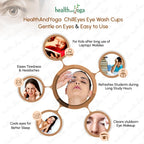 HealthAndYoga ChillEyes Transparent Eye Wash Cups for Effective Eye Cleansing - with Storage Container - Eye Shaped Rim, Snug Fi