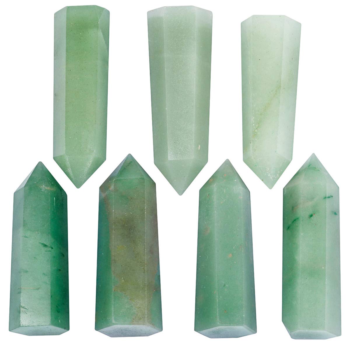 mookaitedecor 7 PCS Healing Crystal Wands 2 '' Amethyst, Rock Quartz, Rose Quartz, Black Obsidian, Lapis Lazuli, Green Aventurin