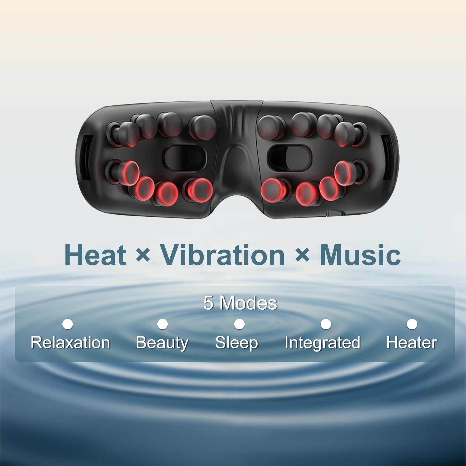 Fullicon Eye Massager with Heat & Vibration, Ultra Light Migraine Relief Products, Foldable Mask with Bluetooth Music, Face Mass