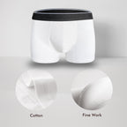 AIRCUTE Men Urinary Incontinence Underwear Washable Absorbency Soft Bladder Leak Proof Boxer Briefs 1 Pack (2X-Large,White)