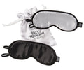Fifty Shades of Grey No Peeking Blindfolds - Silky Satin Blindfolds with Stretchy Elastic Straps - 2 Pack with Satin Bag - Black