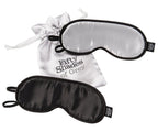 Fifty Shades of Grey No Peeking Blindfolds - Silky Satin Blindfolds with Stretchy Elastic Straps - 2 Pack with Satin Bag - Black