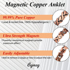 Cigmag Copper Anklet for Women Ultra Strength Solid Copper Anklet Bracelet Adjustable Length with Sizing Tool