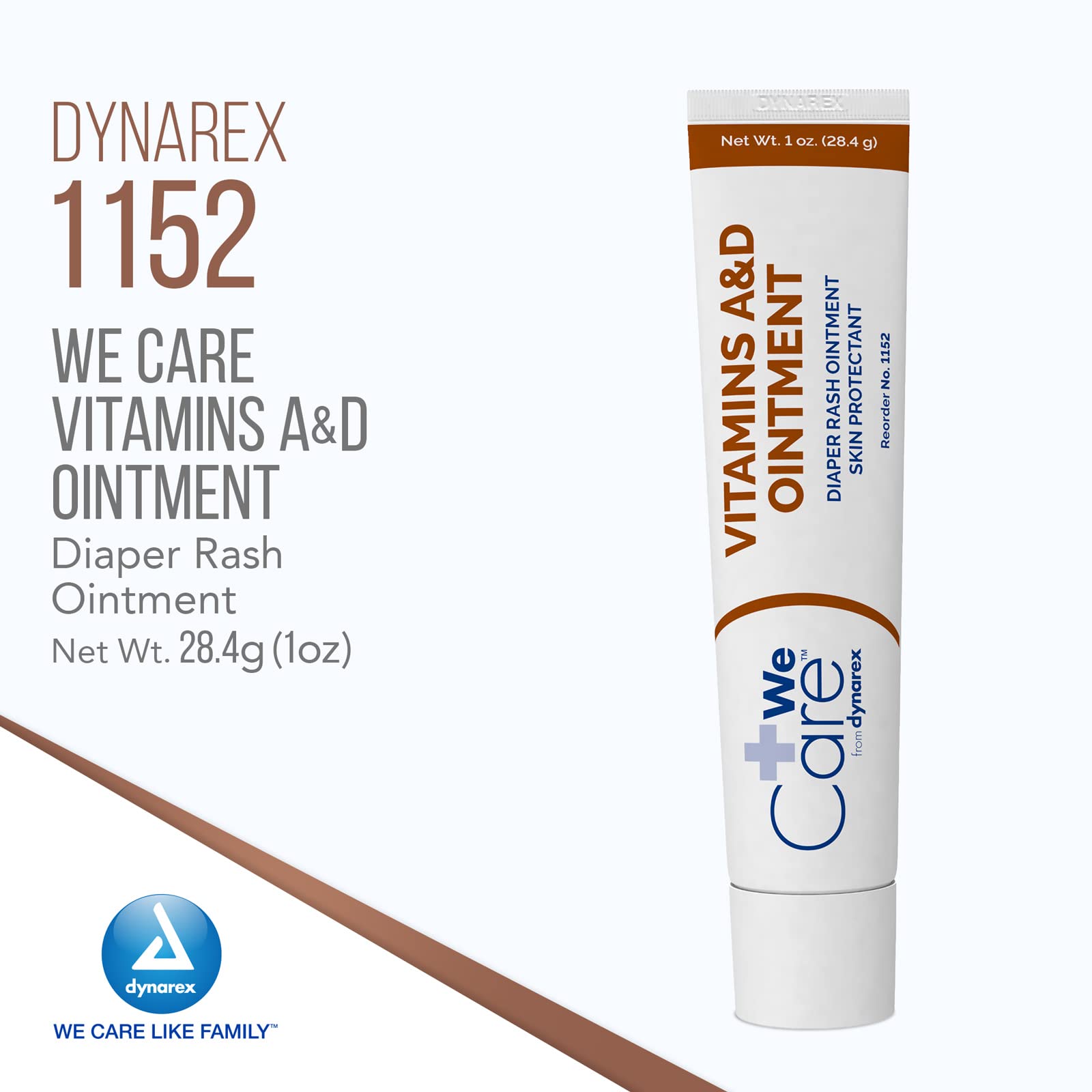 Dynarex 1152 Vitamins A & D Ointment, White, 1 oz. Tube, Pack of 72