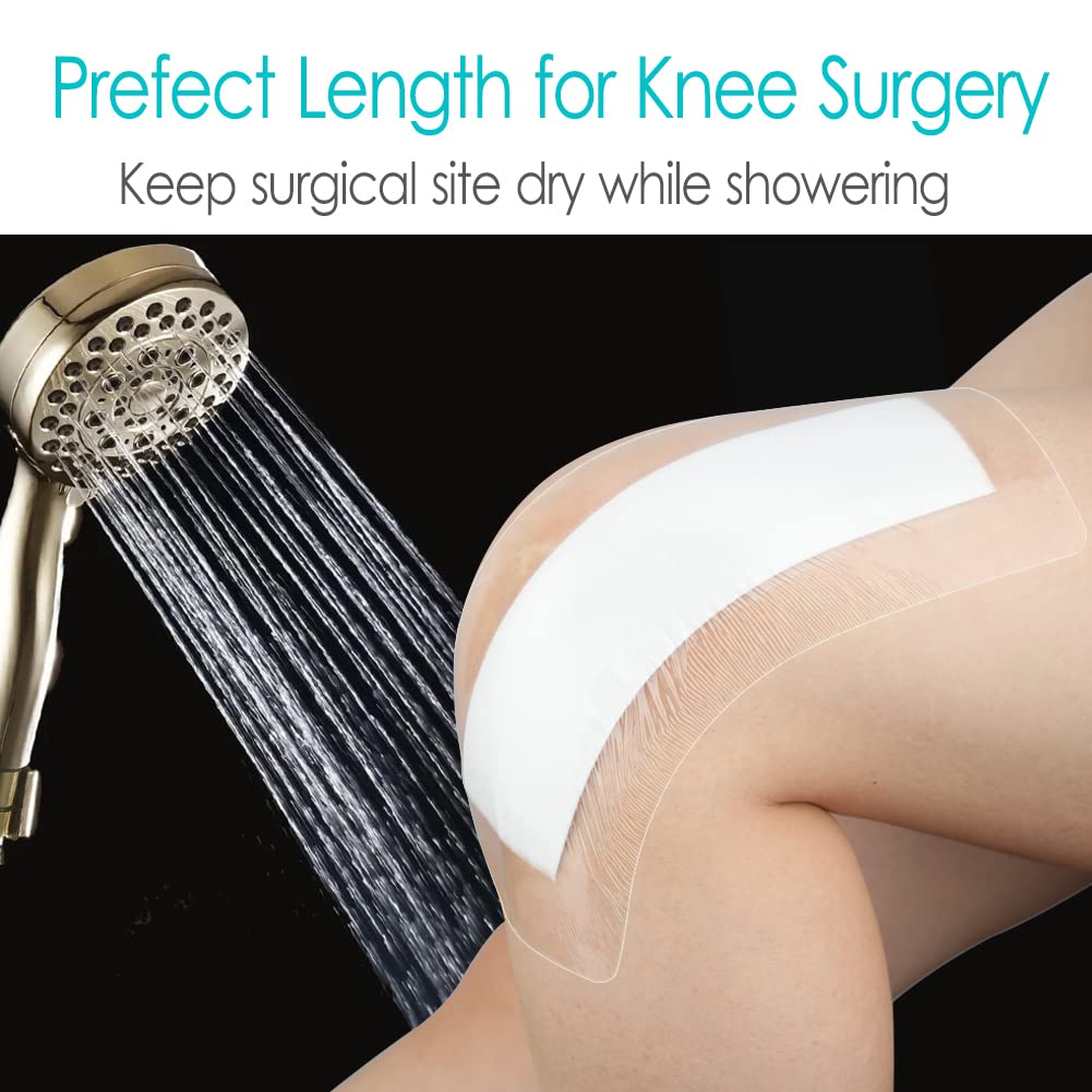 Waterproof Knee Replacement Surgery Bandage | 4x8 Inch Shower Protector Island Dressing Pad Bordered Gauze | Hip Surgery Recover