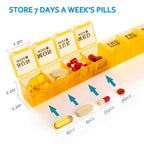 XL Large Monthly Pill Organizer 4 Weeks, 28 Day Pill Box Organizer Weekly, Big Compartment Pill Box with Travel Case, 7 Day Pill