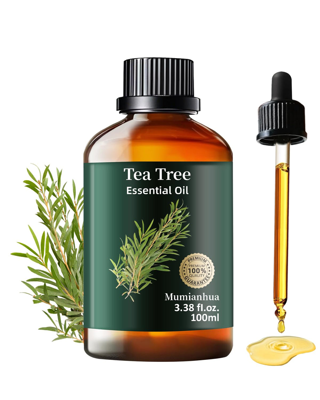 Tea Tree Essential Oil Pure Mumianhua Natural Tea Tree Oil for Diffuser, Aromatherapy, Skin, Face, Toenails, Foot Soak and DIY S