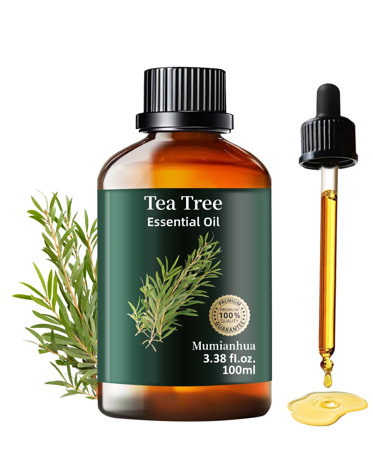 Tea Tree Essential Oil Pure Mumianhua Natural Tea Tree Oil for Diffuser, Aromatherapy, Skin, Face, Toenails, Foot Soak and DIY S
