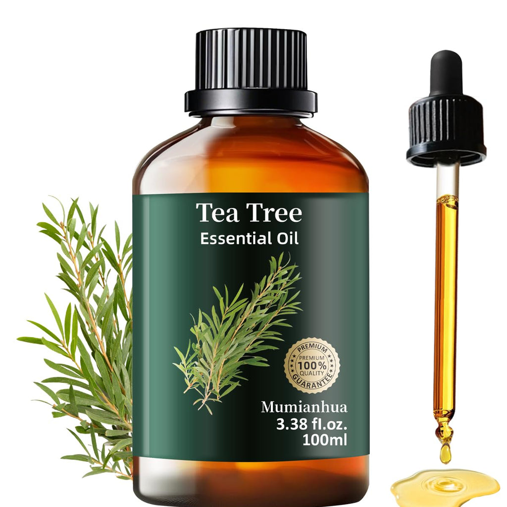 Tea Tree Essential Oil Pure Mumianhua Natural Tea Tree Oil for Diffuser, Aromatherapy, Skin, Face, Toenails, Foot Soak and DIY S