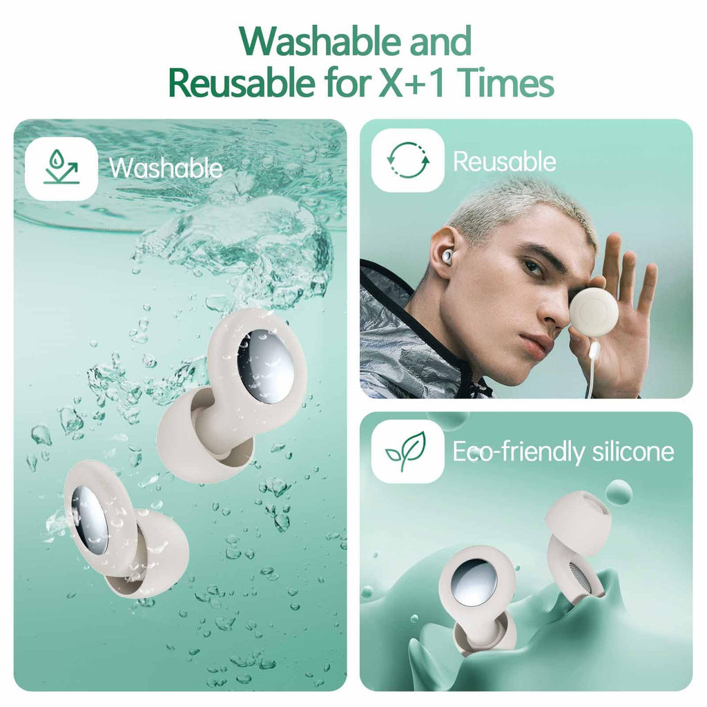 Ear Plugs for Sleeping Noise Cancelling, Hearing Protection Soft and Reusable Silicone Earplugs for Motorcycle, Trip, Swimming,