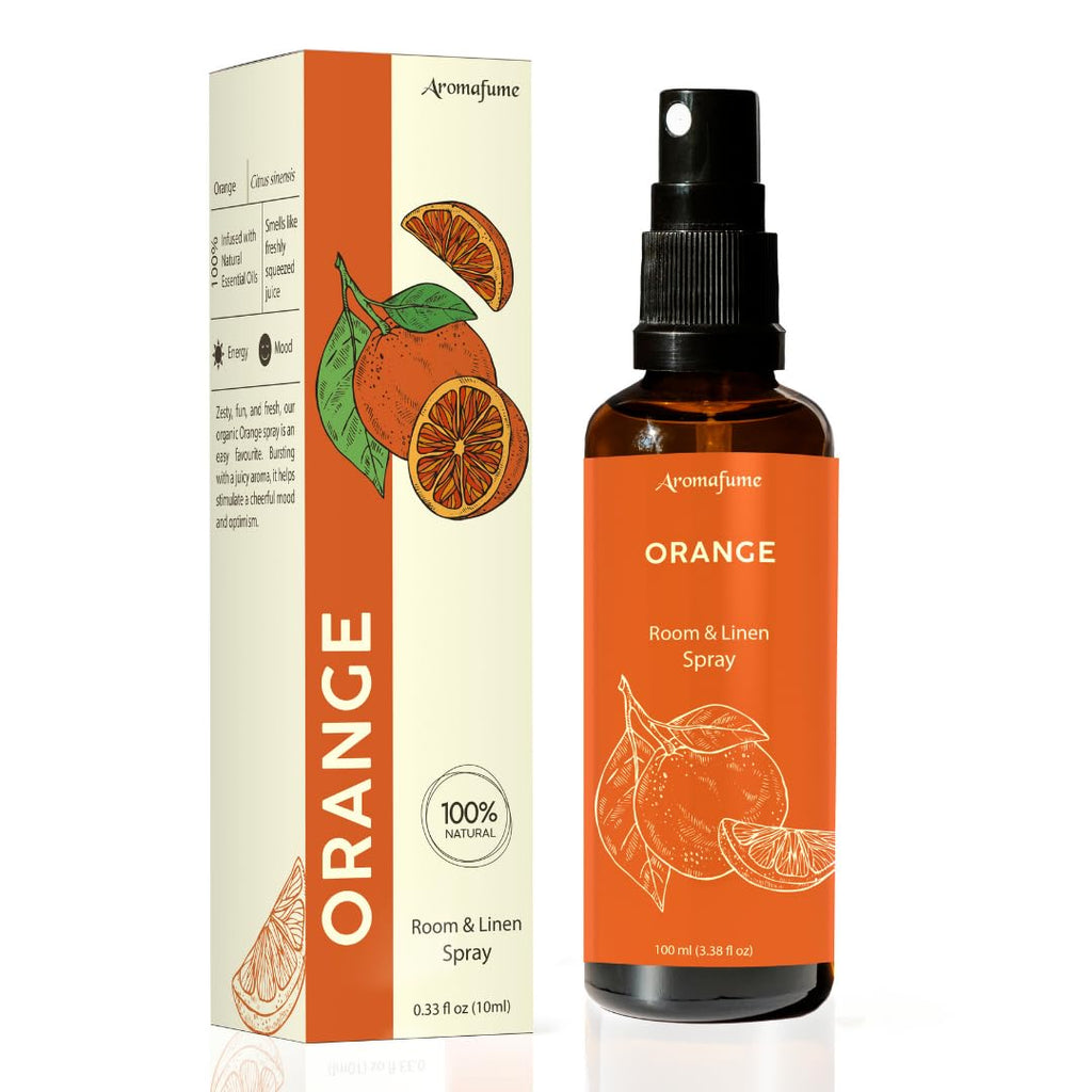 Orange Room, Linen & Pillow Spray by Aromafume | 100ml/3.38 fl oz | with Pure Orange Essential Oil | Aromatherapy Spray | Mist f