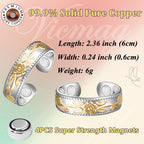 Vicmag Copper Magnetic Rings for Women 99.9% Copper Finger Ring Ultra Strength Magnet Copper Gift Adjustable