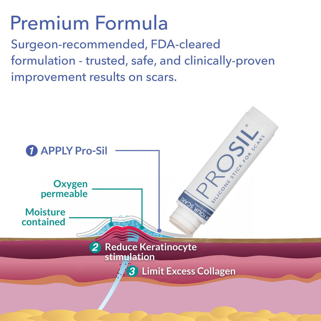Biodermis Pro-SIL Silicone Scar Gel Stick - Scar Reduction Care for Surgical, Acne, Trauma Scars & Burns - Safe for Children, Me