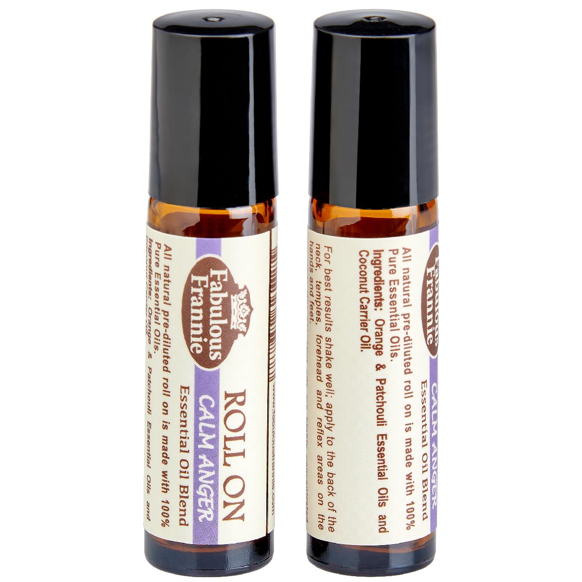 Fabulous Frannie Calm Anger Essential Oil Blend Roll-On Made with Pure Essential Oils Blend of Sweet Orange and Patchouli 10ml (