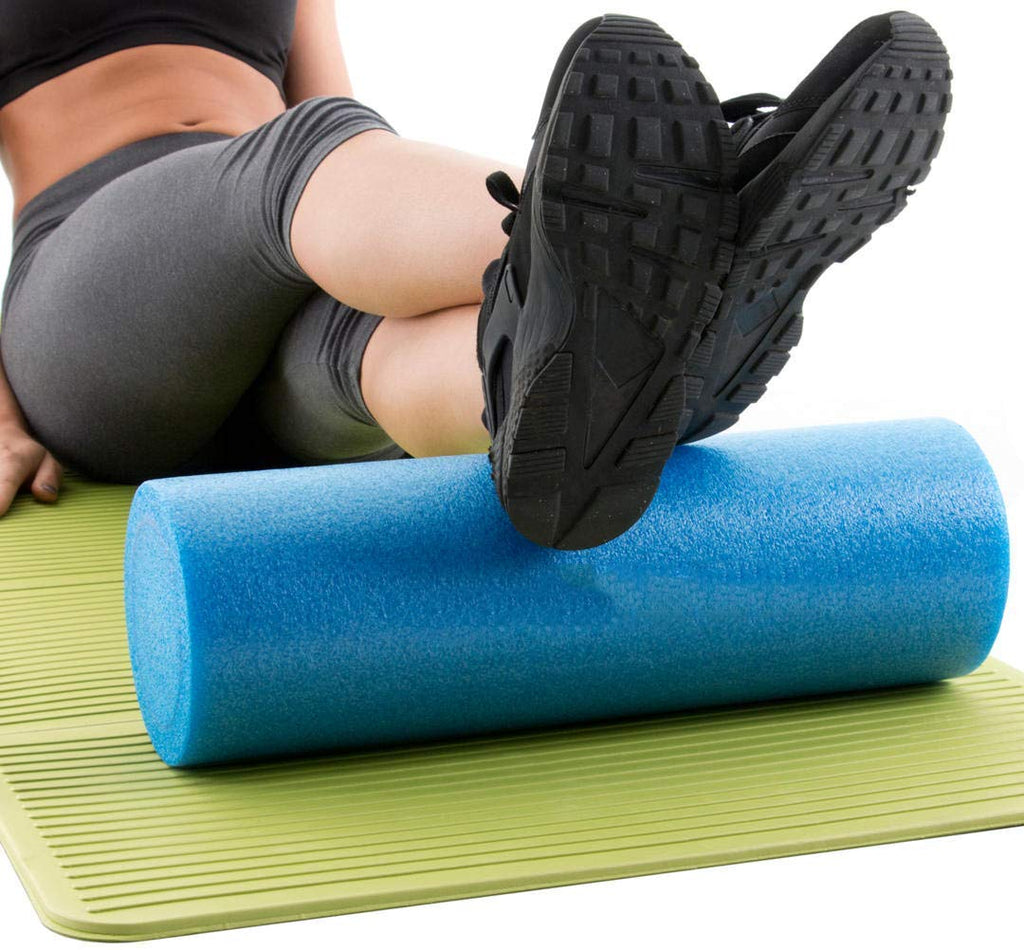 Inditradition High-Density Round Form Roller | for Massage, Stretching, Fitness, Yoga and Pilates (Blue) - 24 Inches (60 CM)