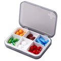ZDQZC Portable Pill Organizer - Slim Pill Box for Purse or Travel, Compact Pill Case(6 Compartment,Gray)