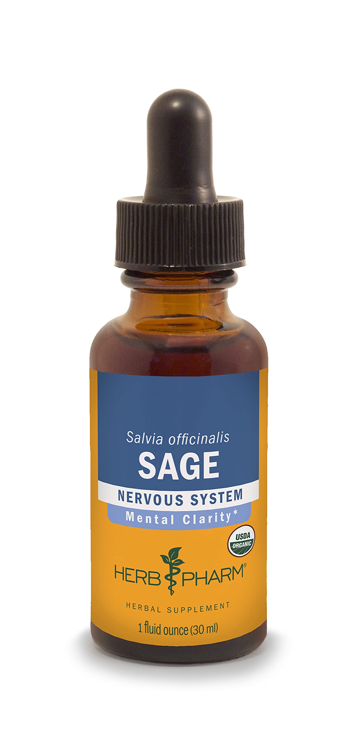 Herb Pharm Certified Organic Sage Liquid Extract for Mental Clarity Support - 1 Ounce
