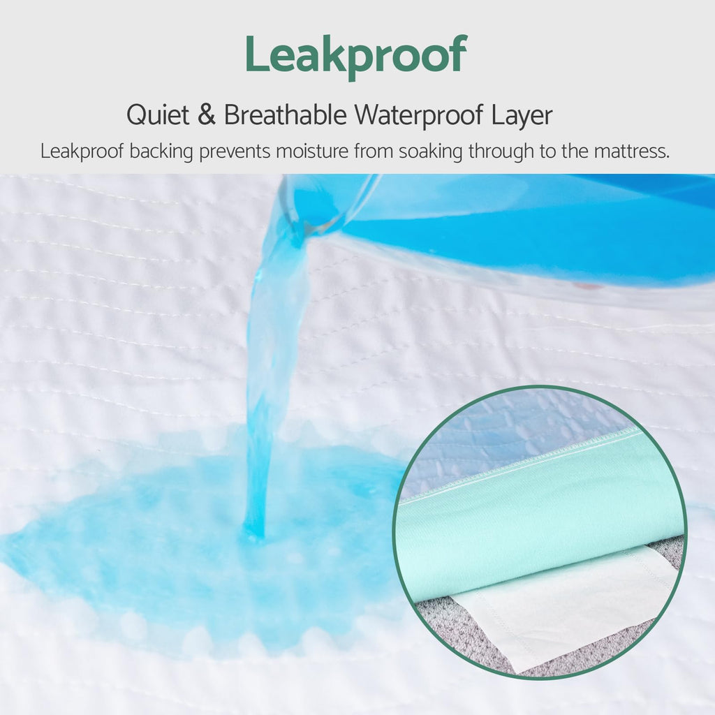 CoolShields Waterproof Bed Pads Incontinence 60 x 36 (Queen) Washable Reusable Mattress Protector Bedwetting Pad for Kids, Adult