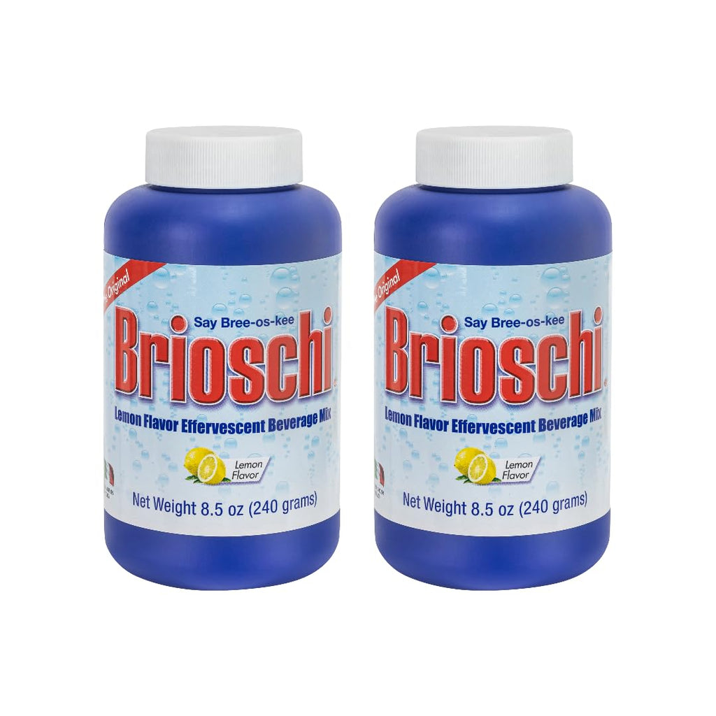 Brioschi Italian Lemon Flavored Effervescent Heartburn, Upset Stomach, Acid Indigestion, 8.5 oz bottle (Pack of 2)