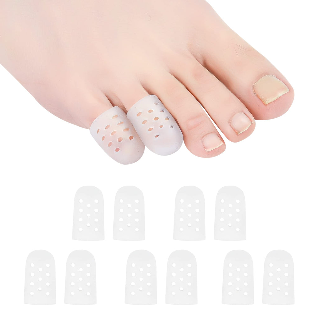 Hoogoo Pinky Toe Protectors With Hole, 10 Pack Toe Caps Covers Protect Toe from Rubbing, Corns, Blisters, Hammer Toes and Other 