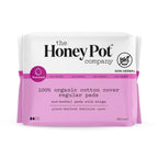 The Honey Pot Company - Non-Herbal Regular Flow Pads with Wings - Organic Pads for Women - Cotton Cover, & Ultra-Absorbent Pulp 