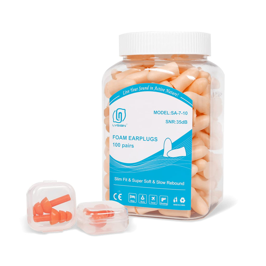 LYSIAN Foam Ear Plugs for Sleeping Small Ear Canals Women, Kids-35dB SNR Noise Canceling Sleep Earplugs for Snoring, Work, Shoot