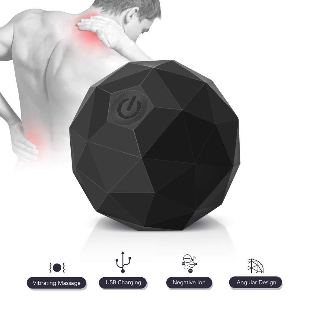 Electric Vibrating Massage Ball, 2-Speed Fitness Yoga Pilates Physical Therapy Massage Roller to Fight Sore Muscles,Washable Neg