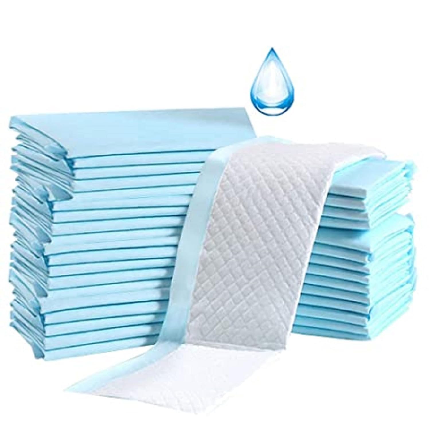 Surgicomfort underpads, super absorbent polymer & soft surface (large, 60x90 cm, pack of 10 Pcs, blue)