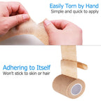 LotFancy Self Adhesive Bandage Wrap, 6 Pack, 3 inch x 5 Yards Non Woven Cohesive Bandage, First Aid Medical Tape for Sports Athl