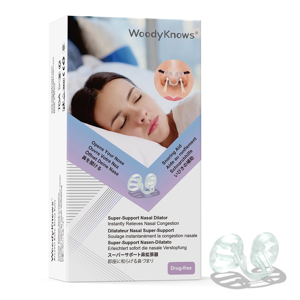 WoodyKnows Super-Support Nasal Dilator, Improves Sleep and Sports Airflow, Nasal Congestion and Nose-Related snoring aid (L 4Pac