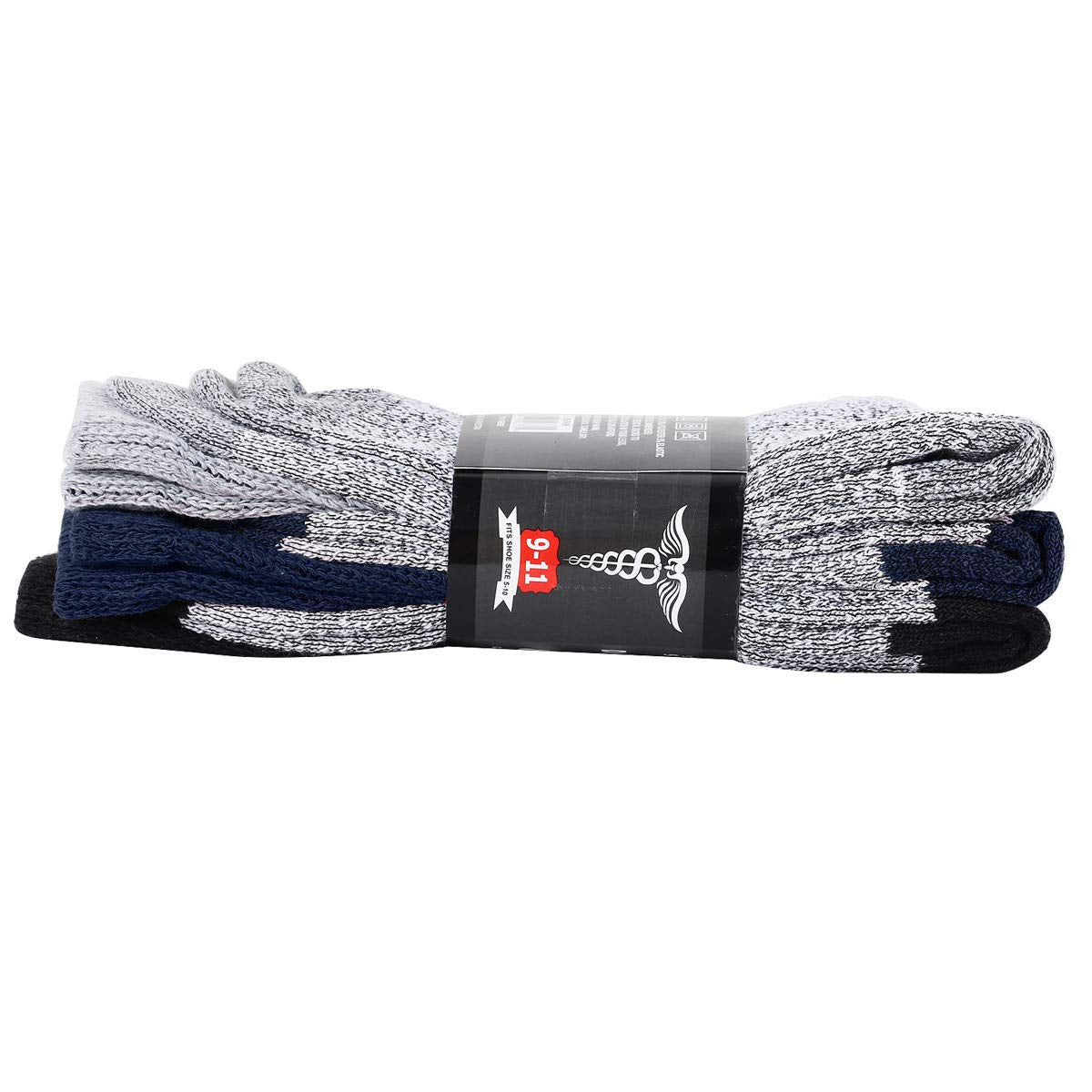 Doctor Recommend Thermal Diabetic Socks Keep Foot Warm Non-Binding Crew Socks For Men Women (13-15 King Size, Black, Grey, Navy)
