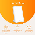 Lumie Mini Lamp - Portable Light Therapy - 10,000 Lux at 4.7 Inches - for Energy & Alertness Support - 9.5 x 6.3 Inches - Perfec