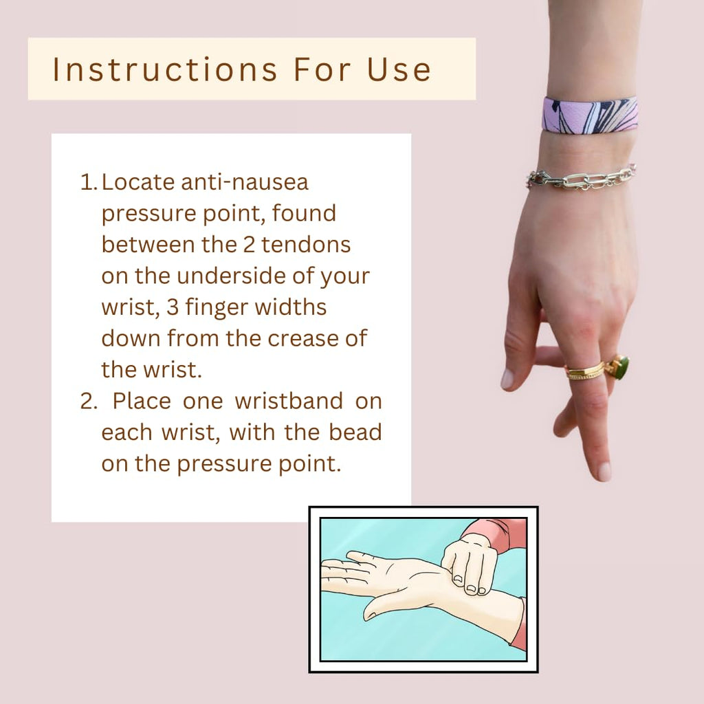Rootd Nausea Relief Acupressure Wristbands (2 Pairs) | Alleviate Nausea from Motion Sickness (Sea, Car, Plane), Morning Sicknes