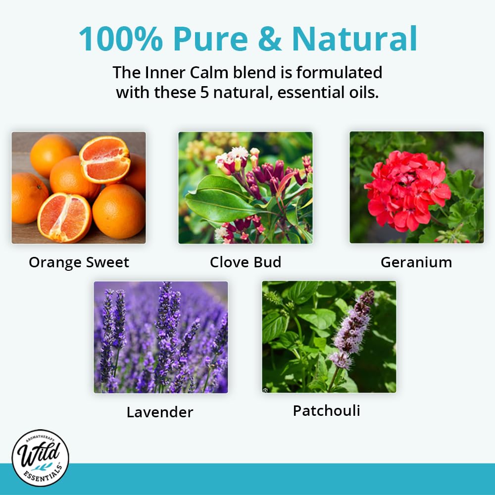 Wild Essentials Exquisite Signature Essential Oil Blend Inner Calm, Two 10 ML Bottles - Pure Essential Oils Synergy Blend, New L