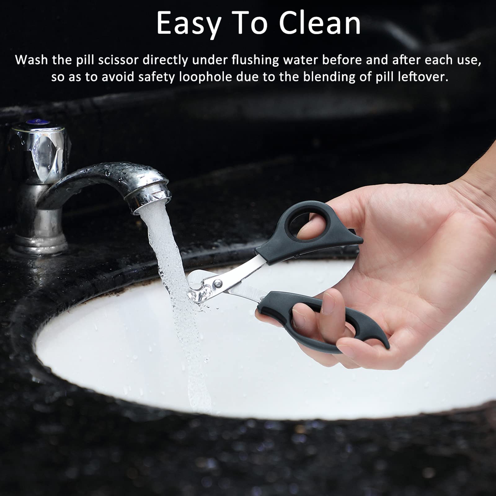 2 Pieces Pill Splitter Scissors Pill Scissors Cutter with Stainless Steel Blade and Ergonomic Handle for Accurate Dosage of Smal