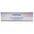 Safe n Simple No Sting Skin Prep Wipes - 100 Individual Ostomy Barrier Film 2.4 x 2.4 - Skin Barrier Film Wipes for Ostomy - Pr