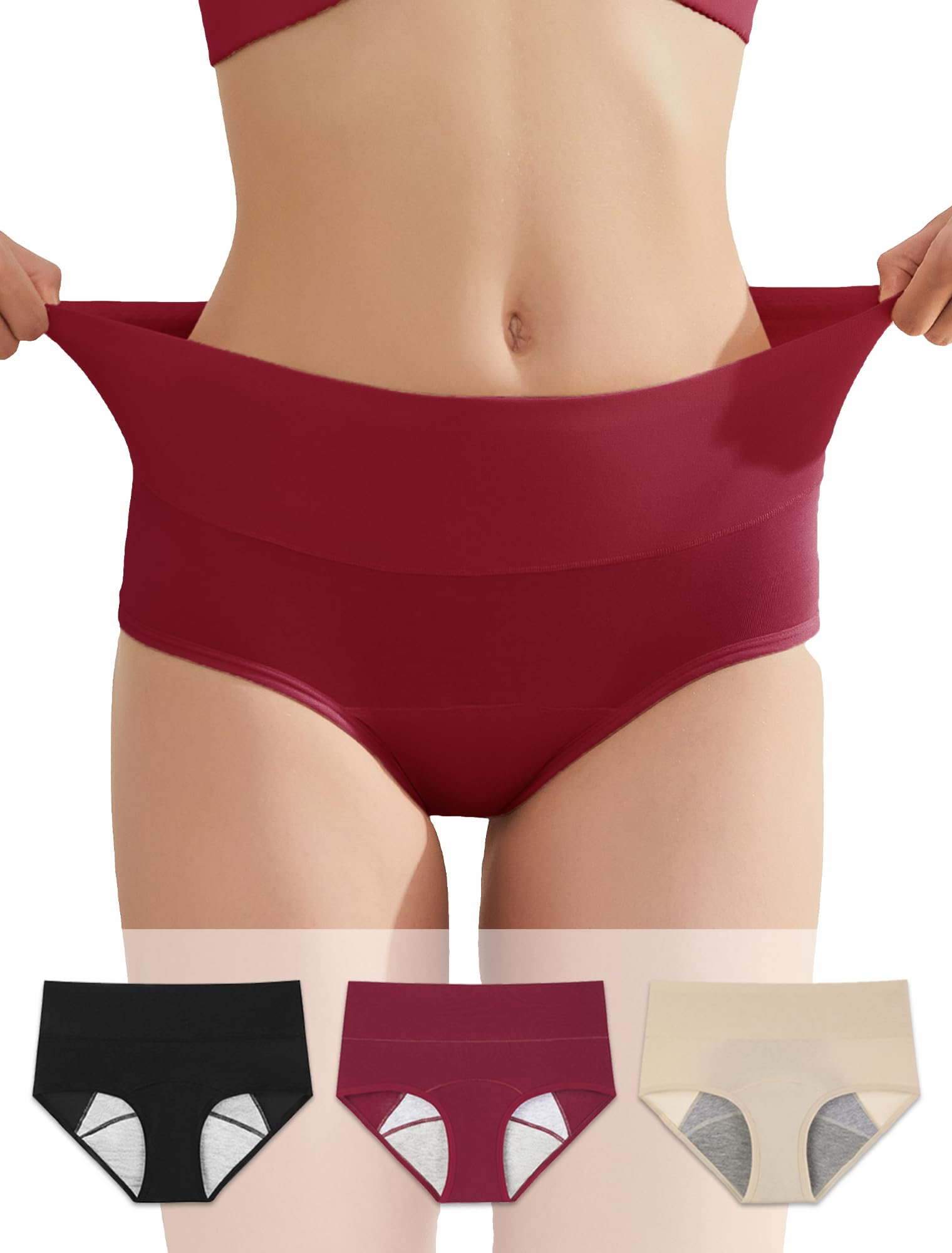 Washable Leakproof Period Underwear - Reusable Incontinence Panties for Postpartum, Heavy Menstrual Flow & Bladder Leaks
