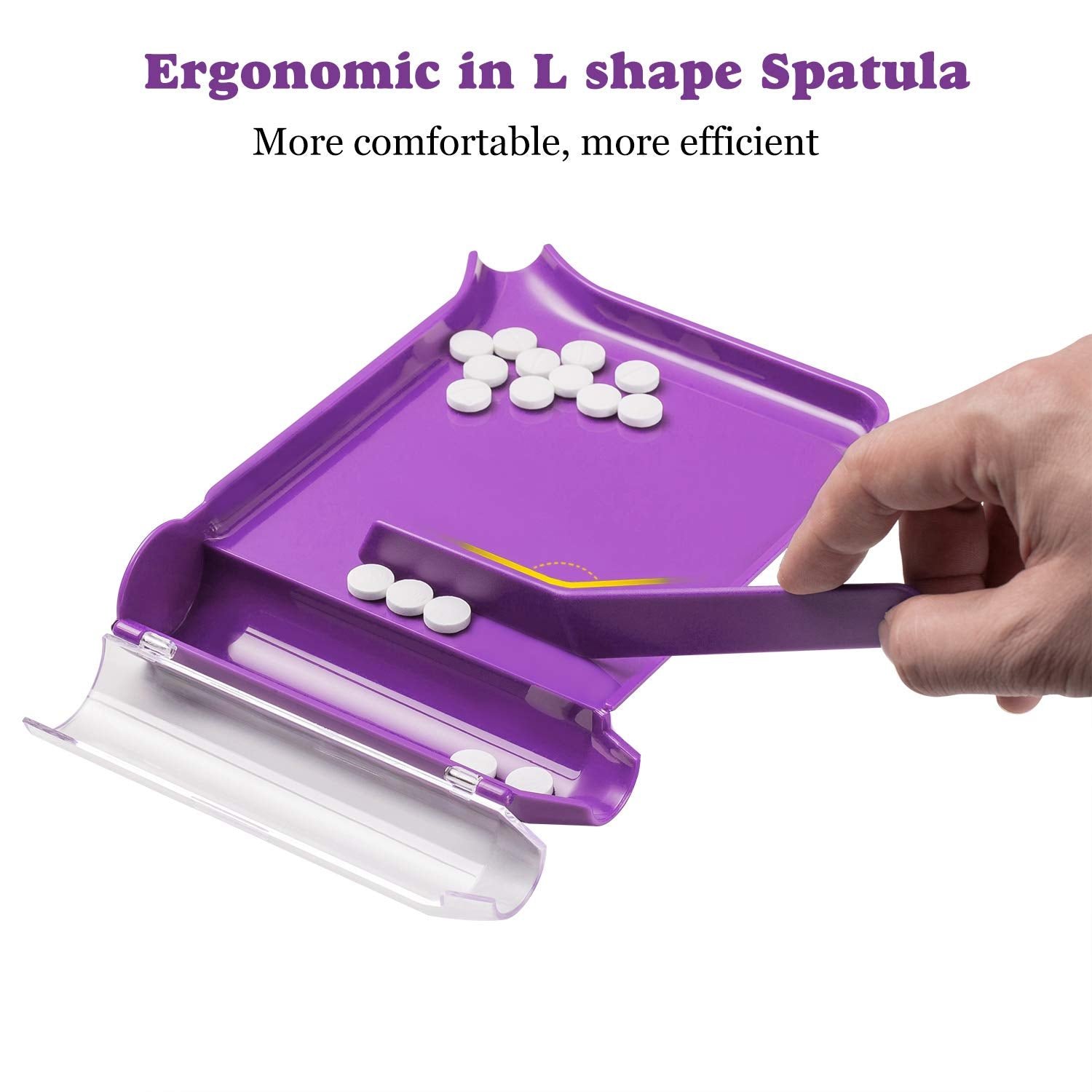 Medarchitect Right Hand Pill Counting Tray with Spatula (Purple)