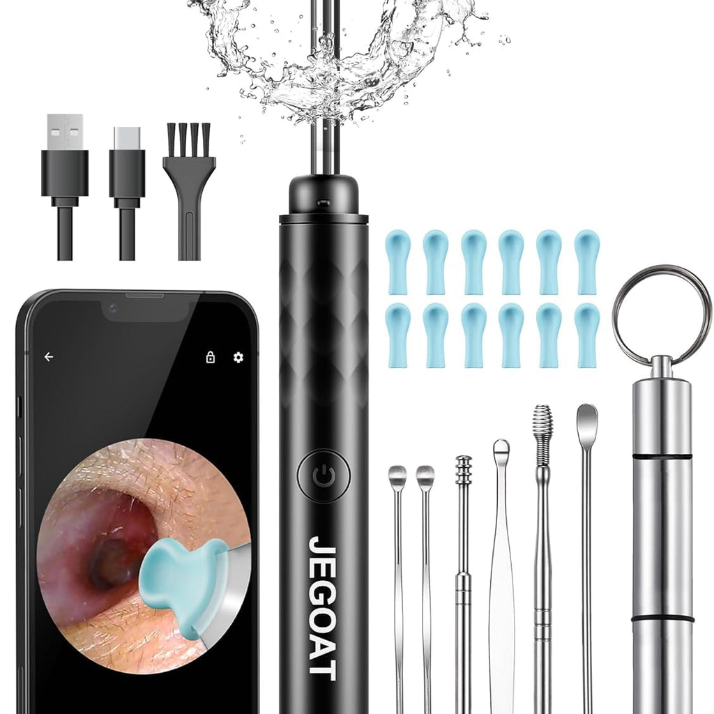 Ear Wax Removal Tool Camera, Ear Cleaner with Camera, 1296P HD Ear Scope, 6 LED Lights and 12 Ear Picks, Earwax Removal with Oto
