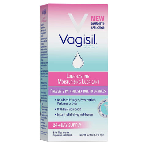 Vagisil Prohydrate Internal Vaginal Moisturizer, Gel & Lubricant for Women, Gynecologist Tested, 8 Count, Pack of 1 (8 Total App