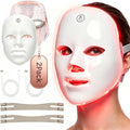 2 Pack LED Face Mask Light Therapy 7 Color Light Modes 90 LEDs Rechargeable