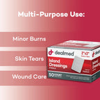Dealmed Sterile Bordered Gauze Island Dressings - 400 Count, 2 x 3 Gauze Pads, Disposable, Latex-Free, Adhesive Borders with Non