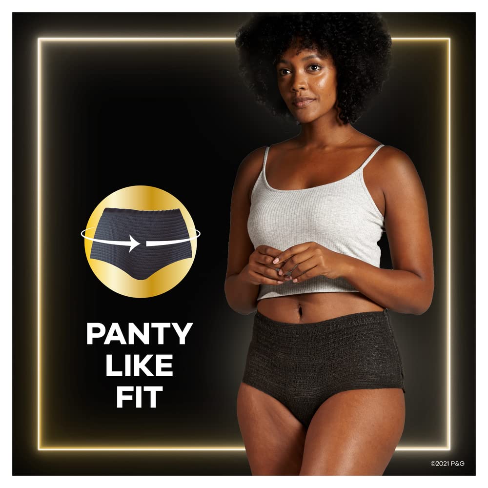 Always Zzzs Overnight Disposable Period Underwear for Women, Black Period Panties, Leakproof, Large/X- Large, 14 Count