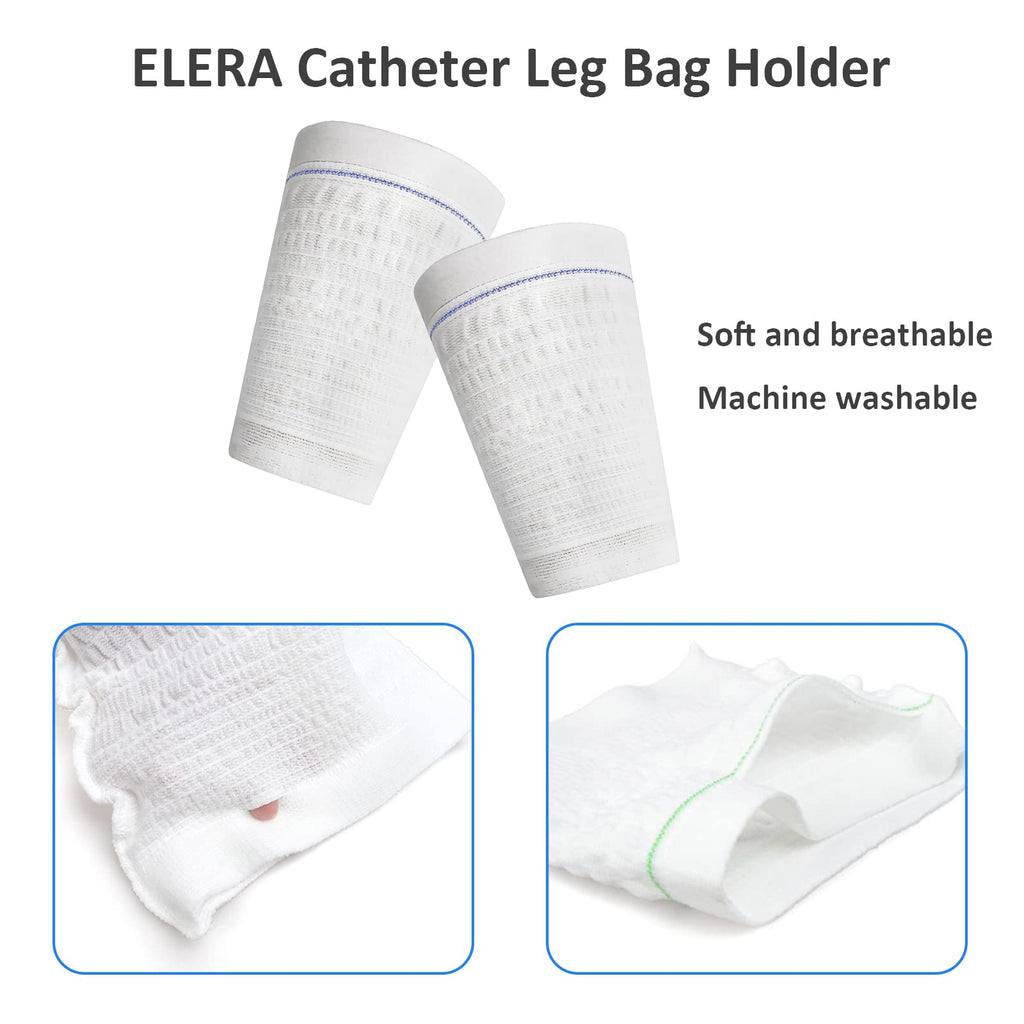 ELERA 2PCs Urine Bag Holder Carer, Comfortable Foley Leg Bag Sleeves Urinary Incontinence Supplies (Medium)