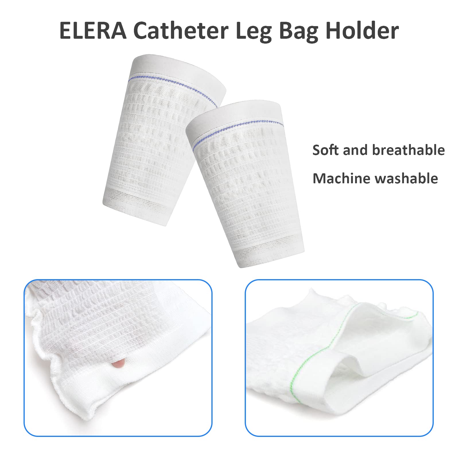 ELERA 2PCs Urine Bag Holder Carer, Comfortable Foley Leg Bag Sleeves Urinary Incontinence Supplies (Medium)