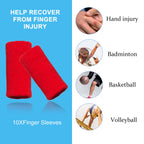 EDNYZAKRN 10Pcs Finger Compression Sleeves Support, Finger Sleeve Protectors Cots Thumb Brace for Trigger Finger Arthritis Swell
