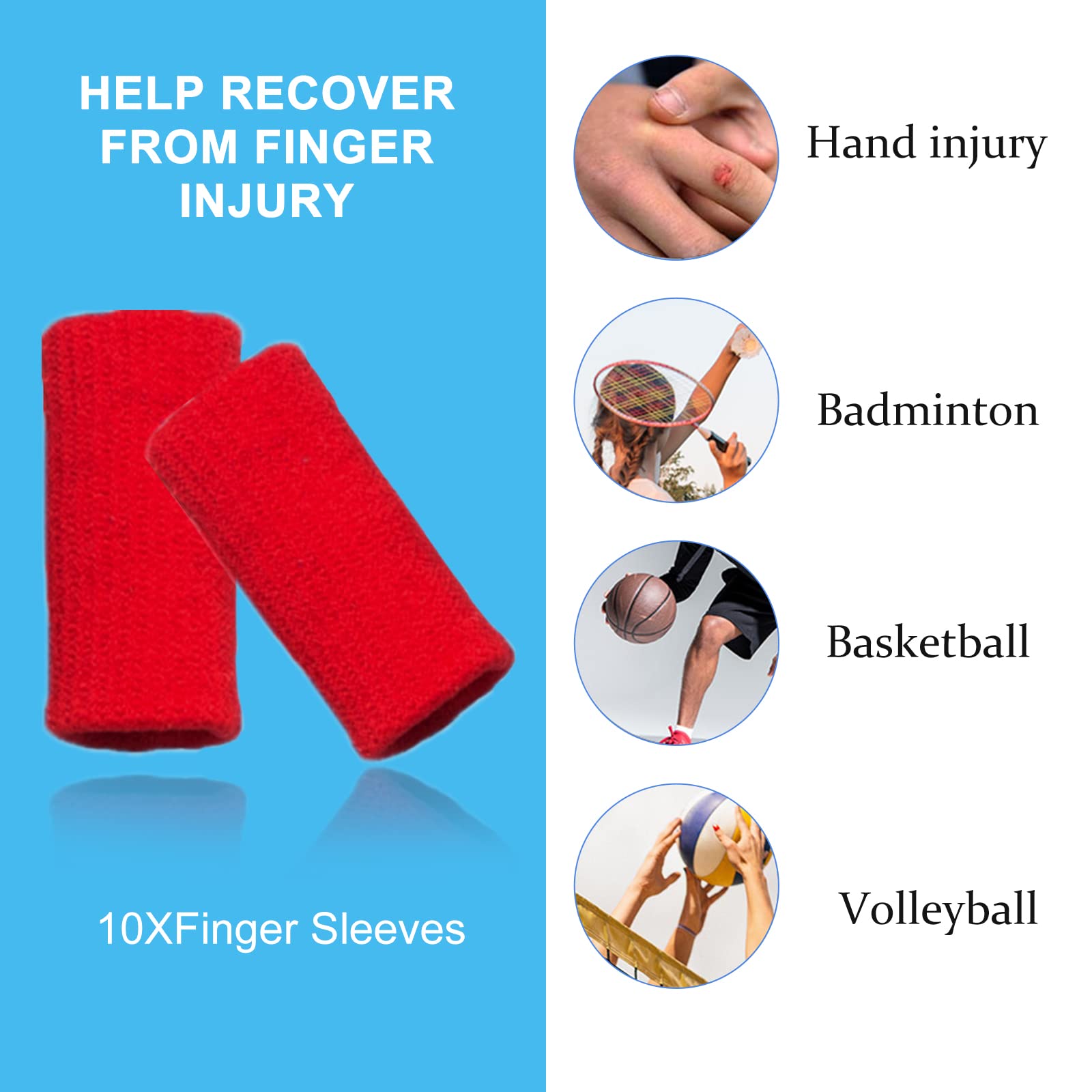EDNYZAKRN 10Pcs Finger Compression Sleeves Support, Finger Sleeve Protectors Cots Thumb Brace for Trigger Finger Arthritis Swell